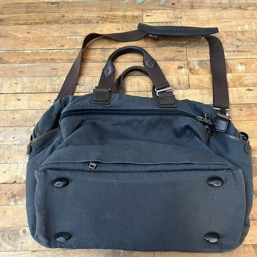 TUMI 2234OATH Alpha Bravo Everett Briefcase Weekend Bag Canvas Leather Navy